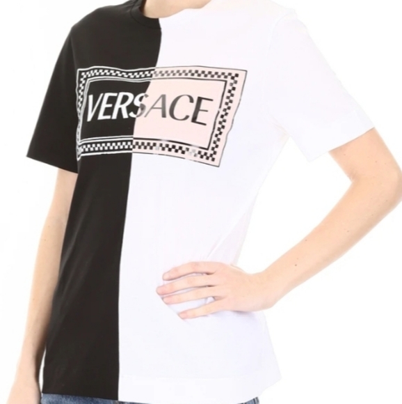 Versace Contrast Colour Logo T-Shirt - Picture 12 of 16